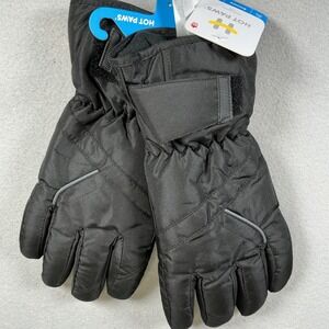 Hot Paws Adult Large Black Snow Gloves Winter Ski Insulated Waterproof NWT